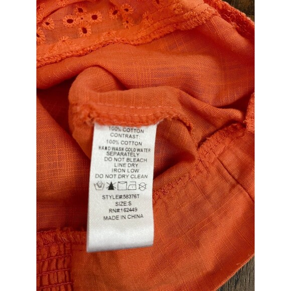 Milk & Honey Off Shoulder Strappy Boho Crop Top Orange Size Small - Picture 7 of 9